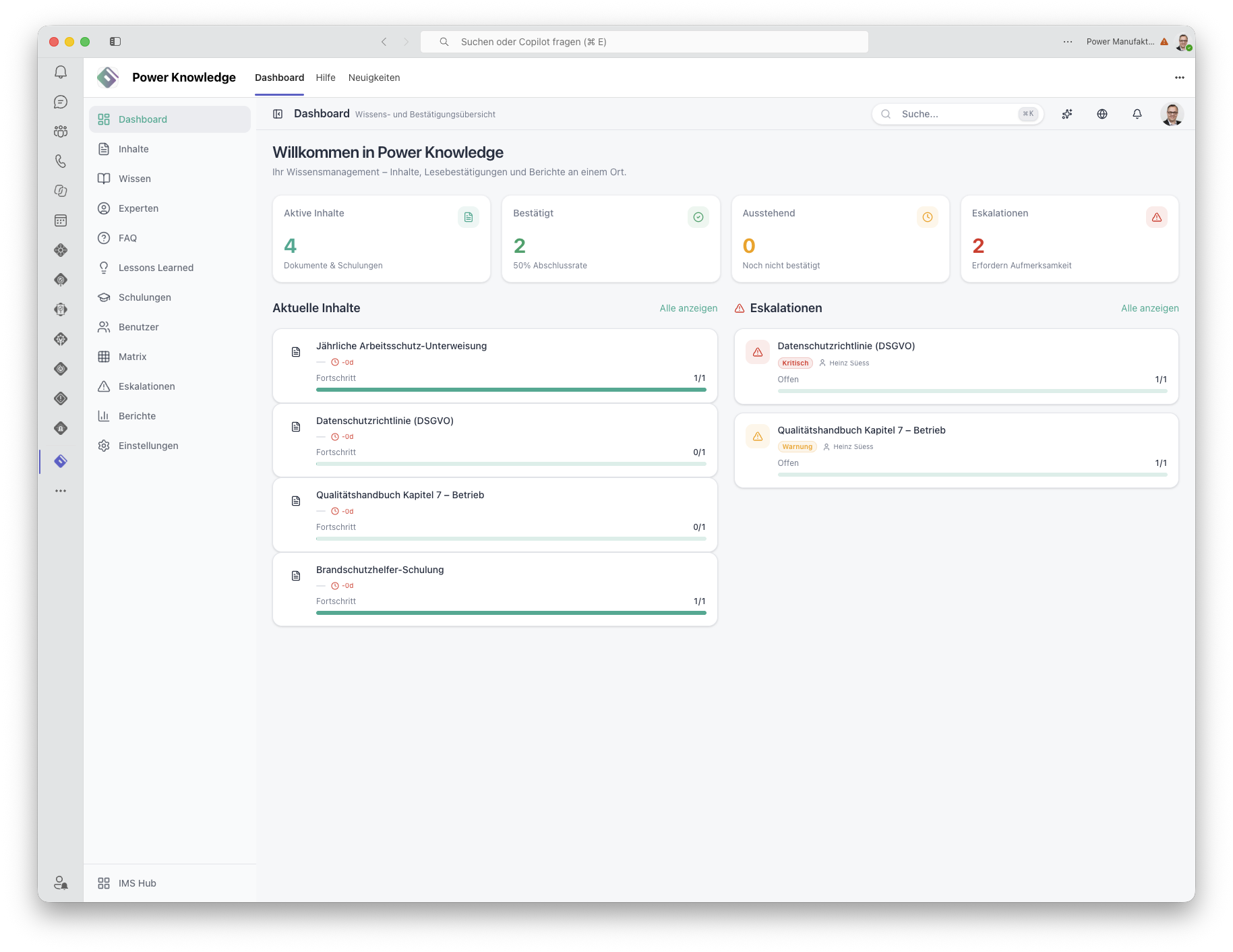 Power Knowledge Dashboard