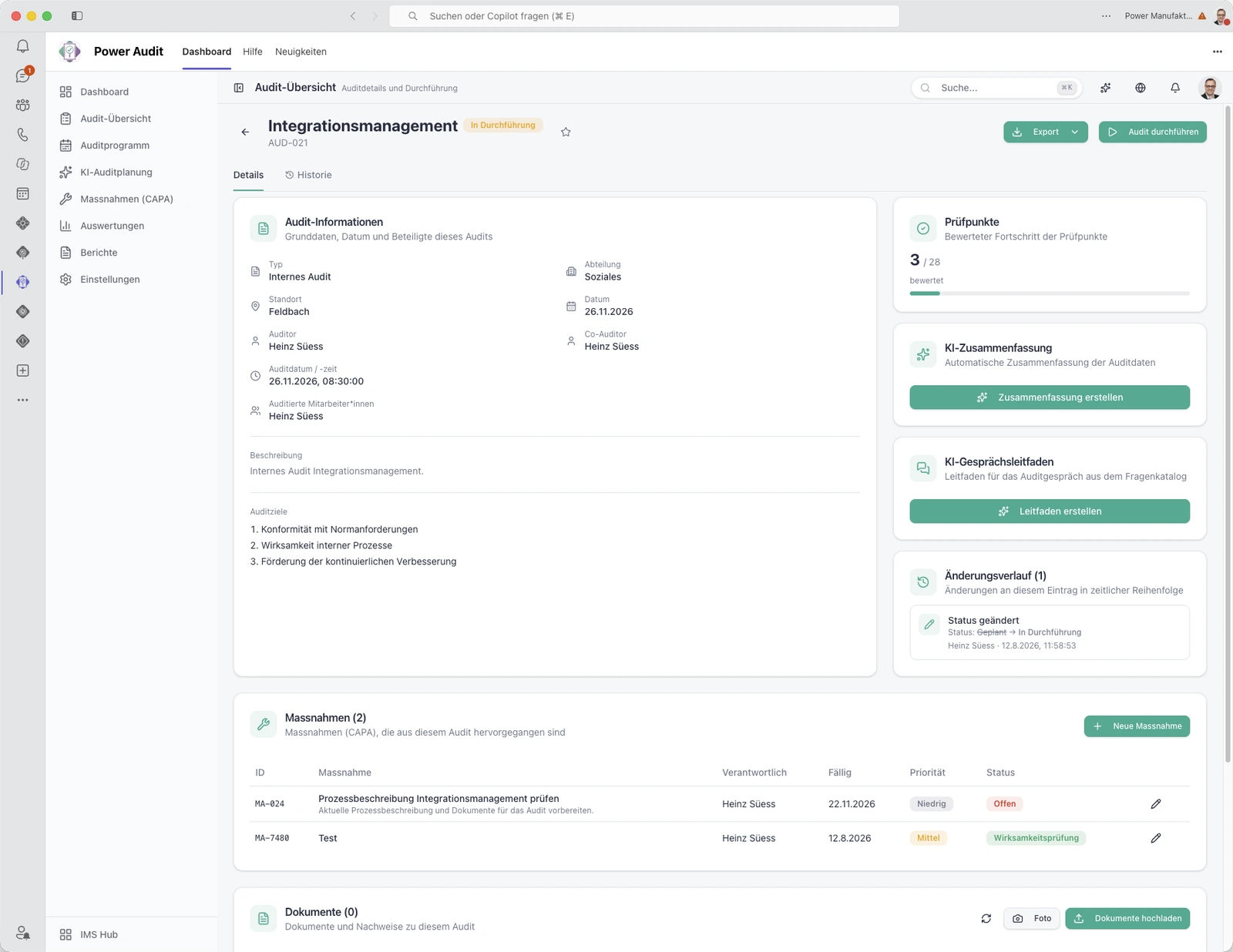 Power Audit Audit-Details