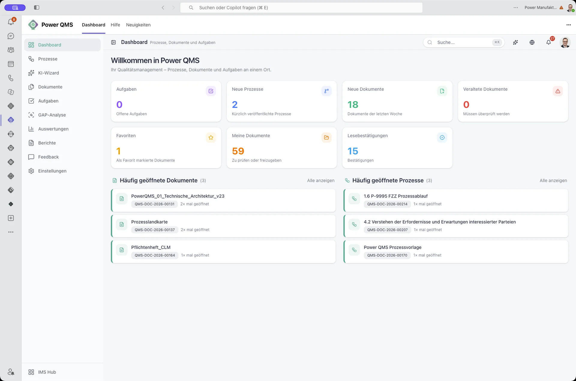 Power QMS Dashboard